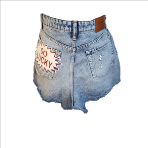 Lucky Brand Dark Blue Distressed Jean Shorts 12/31